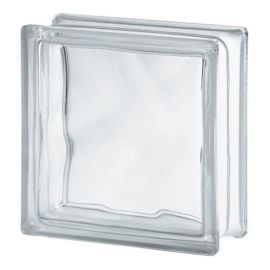 Seves Basic Clear Wave Glass Block, transparent 190x190x80mm | Glass blocks | prof.lv Viss Online