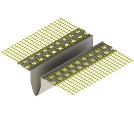 Kustīgais profils līdzenai virsmai Smartherm Smart 720 ar sietu 10x10cm, 2.5m | Фасадные профили | prof.lv Viss Online