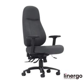 Biroja Krēsls Linergo Sonata XXL Ergo, 64x65x141cm, Melns (33-2133-MM) | Biroja mēbeles | prof.lv Viss Online