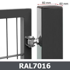 Стойка ворот с квадратным профилем 60x60 мм, серый (RAL7016) | Ворота | prof.lv Viss Online