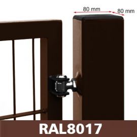 Square profile gate post 80x80mm, brown (RAL8017) | Volume pricing | prof.lv Viss Online