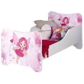 Halmar HAPPY FAIRY Bērnu gulta, 145x76xH61cm, ar matraci, balta/rozā (V-PL-HAPPY_FAIRY-LOZ)
