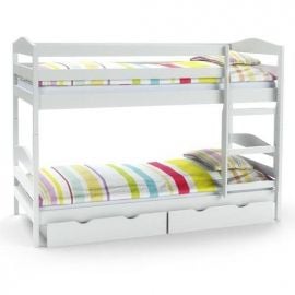 Halmar SAM Children's Bunk Bed, 198x85xH144cm, with Mattress, White (V-PL-SAM-BUNK BED-WHITE) | Bunk beds | prof.lv Viss Online