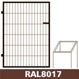 Single-leaf square profile gate W1M hinge, brown (RAL8017) | Gates | prof.lv Viss Online