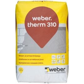 Weber Therm 310 Cementa java ar šķiedrām siltumizolācijas līmēšanai un armēšanai, 25 kg
