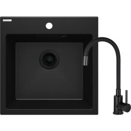 Virtuves izlietne Deante Evora ar maisītāju, Iebūvējamā, Granīts, Melna (ZQJNN103) | Virtuves izlietnes | prof.lv Viss Online
