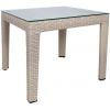 Дачный столик из искусственного ротанга Home4You, 50x50x45 см, бежевый (11949)