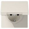 Jung LS 1520 KL Flush-Mounted Socket Outlet 1 Gang with Earth Contact and Lid, Beige (LS1520KL)