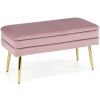 Halmar Velvet Bedside Table, 42x78x37cm, Pink/Gold (V-CH-VELVA-PINK/GOLD)