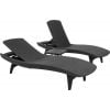 Keter Pacific Set With Table Sun Lounger 197x74x40.4cm, Grey (17201591)