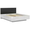 Black Red White Forn Double Bed 160x200cm, Without Mattress, White/Black