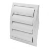 Europlast Ventilation Grille with Louvers Plastic 190x190mm Ø 150mm, White, ND15Z