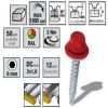 Etanco Roofing screw with EPDM washer SPEC 31 4.8x20mm, for fastening steel sheets, painted RAL9010/RR20 (250 pcs)