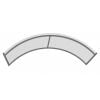 Starkedach R-160 Arch Roof for Doors, Silver, 160x100x35cm