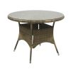 Home4You Wicker Garden Table, 100x100x71cm, Grey (13322)