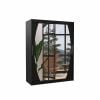 ADRK Alen Wardrobe With Mirror 150x200cm, Black (SW-ALE-B-150+n287)