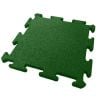 Puzzle rubber floor mat for sports halls and outdoor areas 15x1000x1000mm, green