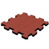 Puzzle rubber floor mat for sports halls and outdoor areas 18x1000x1000mm, red