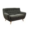 Home4You Rihanna Inconvertible Sofa, 140x84cm, Grey (28614)
