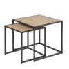 Home4You Seaford Coffee Table, 50x50x45cm, Black, Natural (AC76354)