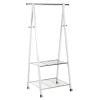 Home4You Clothes Rack FOREST 2 Shelves and 4 Hooks, 85x52xH152cm, Pine/Steel, White/Chrome (13962)