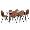 Home4You Helena Dining Room Set, Table + 6 Chairs, 160x90x75cm, Brown (K20077)