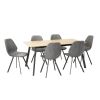 Home4You Helena Dining Room Set, Table + 6 Chairs, 160x90x75cm, Grey (K200771)
