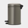 Brabantia Bathroom Pedal Bin (Trash Can) NewIcon, 3l, platinum, 22113246
