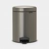 Brabantia Bathroom Pedal Bin (Trash Can) NewIcon, 5l, platinum, 22112683