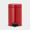 Brabantia Bathroom Pedal Bin (Trash Can) NewIcon, 3l, passion red, 22112140