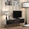 Halmar Vigo TV Stand, 140x40x30cm, Black (CAMA-VIGO-RTV-140-BLACK GLOSS)