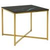 Black Red White Ditra Coffee Table 50x50x42cm, Black/Gold