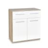 Halmar Lima Chest of Drawers, 77x40x82cm, White, Oak (V-PL-LIMA-KM1-WHITE/SONOMA)