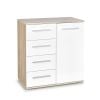 Halmar Lima Chest of Drawers, 77x40x82cm, White, Oak (V-PL-LIMA-KM2-BIAŁY/SONOMA)