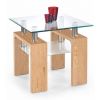 Halmar Diana H Glass Coffee Table, 60x60x55cm, Oak (V-CH-DIANA_KWADRAT_H-LAW-DĄB_ZŁOTY)