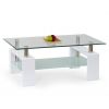 Halmar Diana Glass Coffee Table, 110x60x55cm, White, Transparent (V-CH-DIANA_H-LAW-BIAŁY-LAKIER)