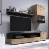 Halmar Snap TV stand, 175x39x180cm, Black, Oak (V-PL-SNAP-LEFKAS)
