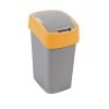 Корзина для мусора Curver Flip Bin 10L, 18,9x23,5x35см, серебро/желтый (0802170535)