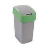 Корзина для мусора Curver Flip Bin 10L, 18,9x23,5x35см, серебристо-зеленая (0802170P80)