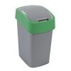 Корзина для мусора Curver Flip Bin 25L, 26x34x47см, серебристо-зеленая (0802171P80)