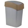 Корзина для мусора Curver Flip Bin 25L, 26x34x47см, серебро/коричневый (0802171Y42)