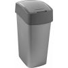 Корзина для мусора Curver Flip Bin 50 л, 29,4x37,6x65,3 см, серебро/серый (0802172686)