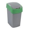 Curver waste bin Flip Bin 50L, 29.4x37.6x65.3cm, silver/green (0802172P80)