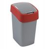 Curver waste bin Flip Bin 50L, 29.4x37.6x65.3cm, silver/red (0802172547)