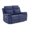 Home4You Milo Recliner Sofa - 2-seater 155x96xH103cm, with electric mechanism, fabric, blue (13798)