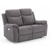 Home4You Milo Recliner Sofa - 2-seater 155x96xH103cm, with electric mechanism, fabric, grey (13788)