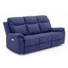 Home4You Recliners - sofa MILO 3-seater 209x96xH103cm, with electric mechanism, fabric, blue (13799)