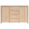 Black Red White Kaspian Chest of Drawers, 143.5x40.5x92cm, Oak (S128-KOM2D4S-DSO/DSO)