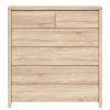 Black Red White Kaspian Chest of Drawers, 104.5x40.5x112cm, Oak (S128-KOM6S-DSO/DSO)