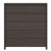 Black Red White Kaspian Chest of Drawers, 104.5x40.5x112cm, Brown (S128-KOM6S-WE/WE)